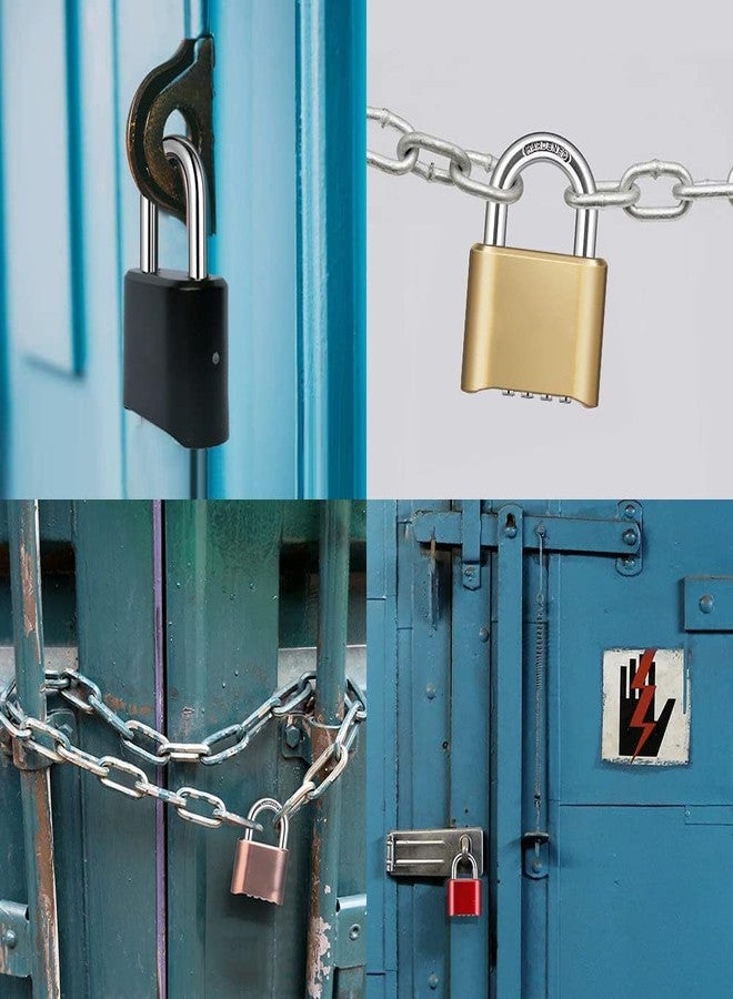 Jukusa Heavy Duty 4-Digit Combination Brass Padlock | Hardened Steel Shackle Weatherproof Security Lock | Sun & Water Resistant Lock for Gates, Locker, Shed & Storage (Gold) - Image 5